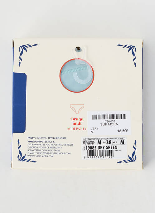 Culotte tissage dentelle vert YSABEL MORA femme