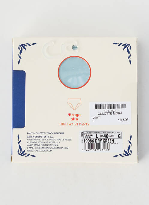 Culotte stretch vert YSABEL MORA femme