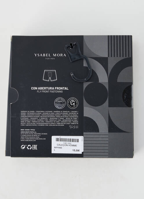 Caleçon tissage popeline bleu YSABEL MORA homme