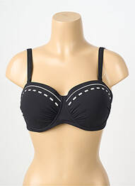 Haut de maillot de bain stretch haut soutien-gorge moulé noir LIDEA femme
