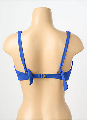Haut de maillot de bain stretch haut soutien-gorge emboitant bleu YSABEL MORA femme