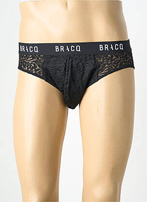 Slip légère et transparente noir LOUISA BRACQ homme