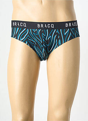 Slip imprimé fantaisie bleu LOUISA BRACQ homme