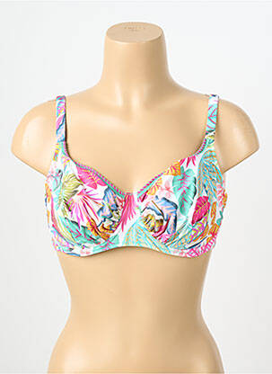 Haut de maillot de bain stretch haut soutien-gorge emboitant blanc ANTIGEL femme