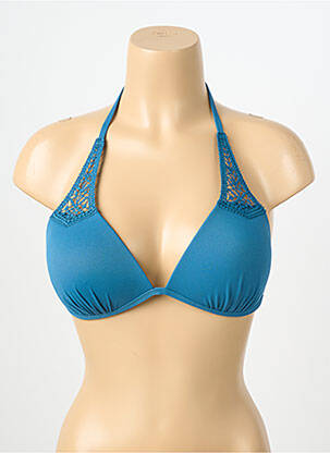 Haut de maillot de bain stretch haut soutien-gorge push-up bleu YSABEL MORA femme