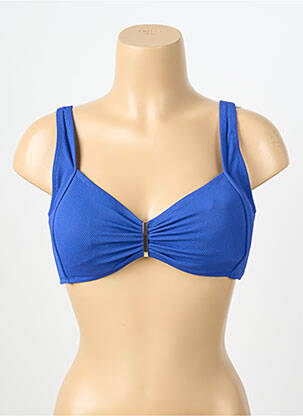 Haut de maillot de bain stretch haut soutien-gorge emboitant bleu YSABEL MORA femme