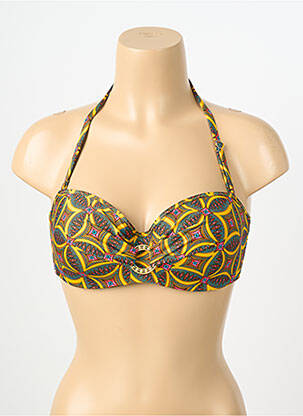 Haut de maillot de bain stretch haut bandeau jaune ANTIGEL femme