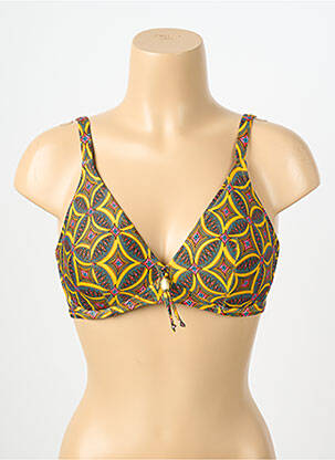 Haut de maillot de bain stretch haut soutien-gorge emboitant jaune ANTIGEL femme