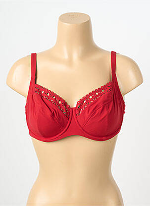 Haut de maillot de bain stretch haut soutien-gorge emboitant rouge LISE CHARMEL femme