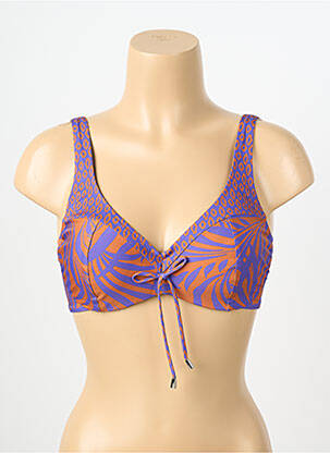 Haut de maillot de bain stretch haut soutien-gorge emboitant violet LIDEA femme