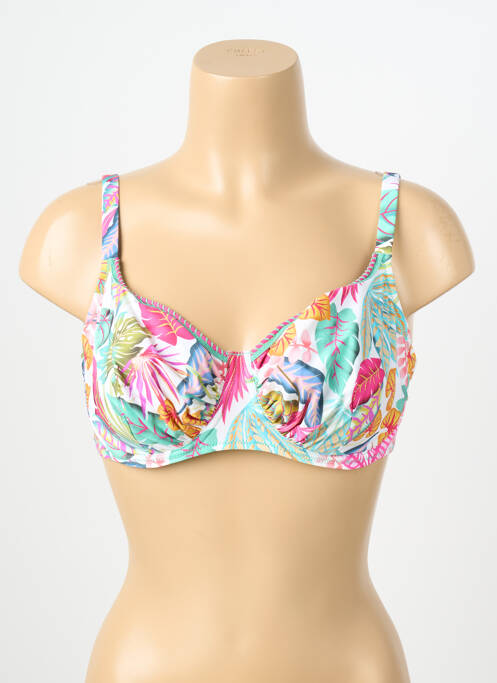 Haut de maillot de bain stretch haut soutien-gorge emboitant blanc ANTIGEL femme