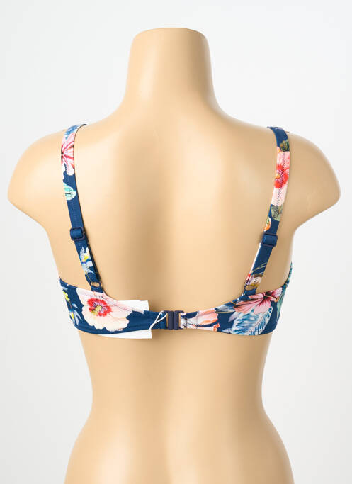 Haut de maillot de bain stretch haut soutien-gorge emboitant bleu LIDEA femme