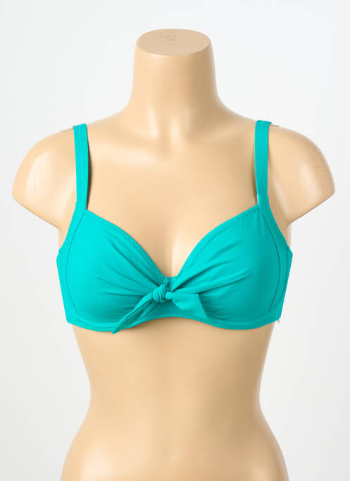 Haut de maillot de bain stretch haut soutien-gorge emboitant bleu LIDEA femme