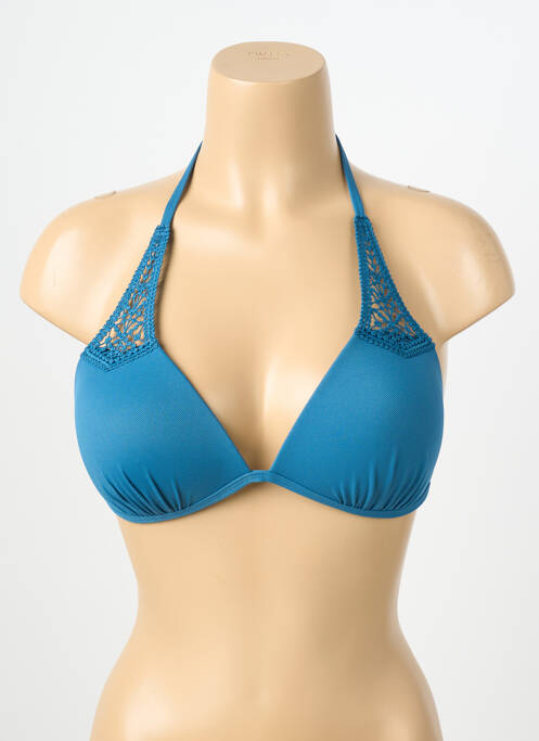 Haut de maillot de bain stretch haut soutien-gorge push-up bleu YSABEL MORA femme