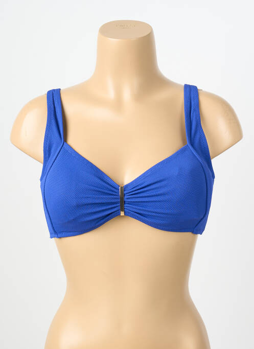 Haut de maillot de bain stretch haut soutien-gorge emboitant bleu YSABEL MORA femme
