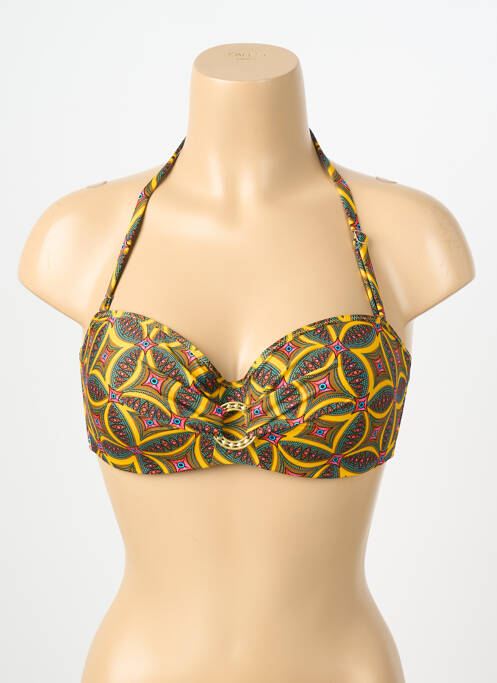 Haut de maillot de bain stretch haut bandeau jaune ANTIGEL femme