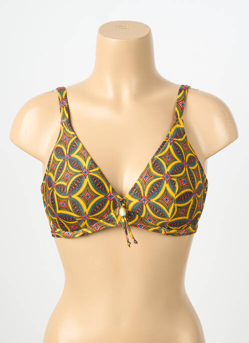 Haut de maillot de bain stretch haut soutien-gorge emboitant jaune ANTIGEL femme