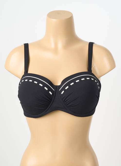 Haut de maillot de bain stretch haut soutien-gorge moulé noir LIDEA femme