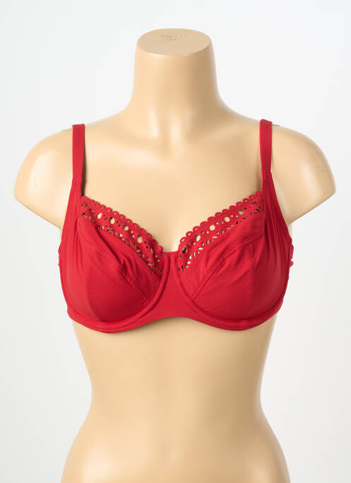 Haut de maillot de bain stretch haut soutien-gorge emboitant rouge LISE CHARMEL femme