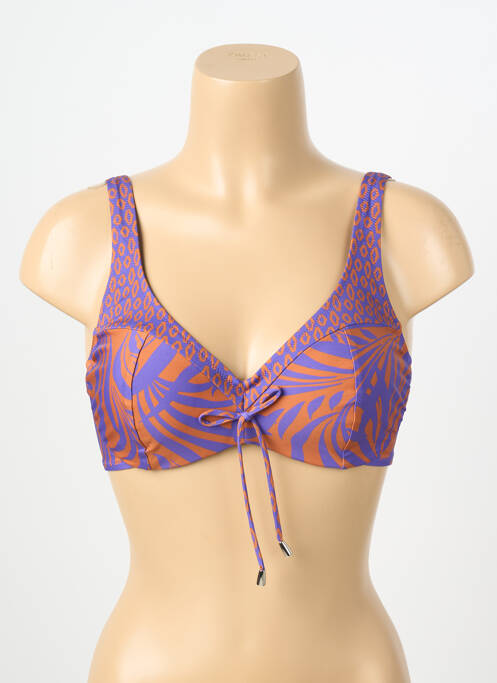 Haut de maillot de bain stretch haut soutien-gorge emboitant violet LIDEA femme