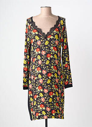 Chemise de nuit imprimé fleurs noir ANTIGEL femme