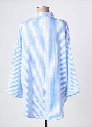 Tunique manches longues col chemisier bleu YSABEL MORA femme