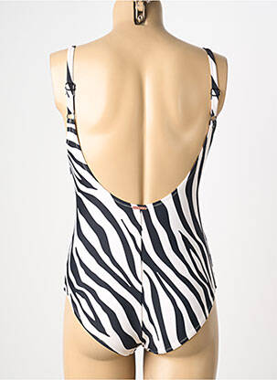 Maillot de bain 1 pièce effet matière satinée haut soutien-gorge avec mousse de rembourrage amovible noir YSABEL MORA femme