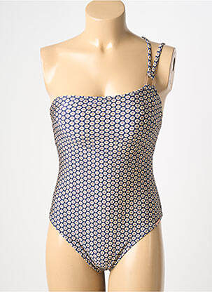 Maillot de bain 1 pièce imprimé fantaisie haut soutien-gorge avec mousse de rembourrage amovible bleu YSABEL MORA femme