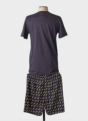 Pyjama tissage jersey noir LOUISA BRACQ femme