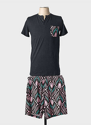 Pyjama tissage jersey noir LOUISA BRACQ femme