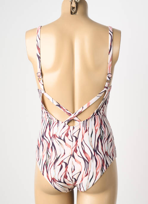 Maillot de bain 1 pièce effet matière satinée haut soutien-gorge avec mousse de rembourrage amovible beige YSABEL MORA femme