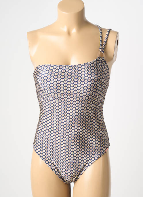 Maillot de bain 1 pièce imprimé fantaisie haut soutien-gorge avec mousse de rembourrage amovible bleu YSABEL MORA femme