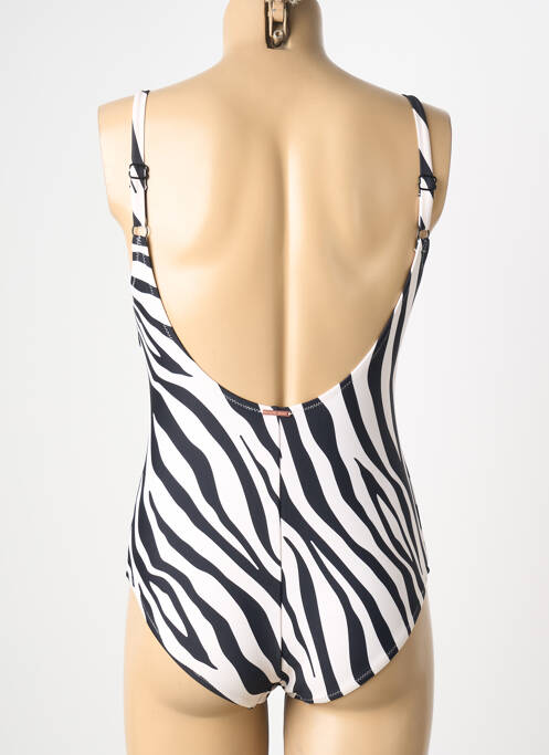 Maillot de bain 1 pièce effet matière satinée haut soutien-gorge avec mousse de rembourrage amovible noir YSABEL MORA femme