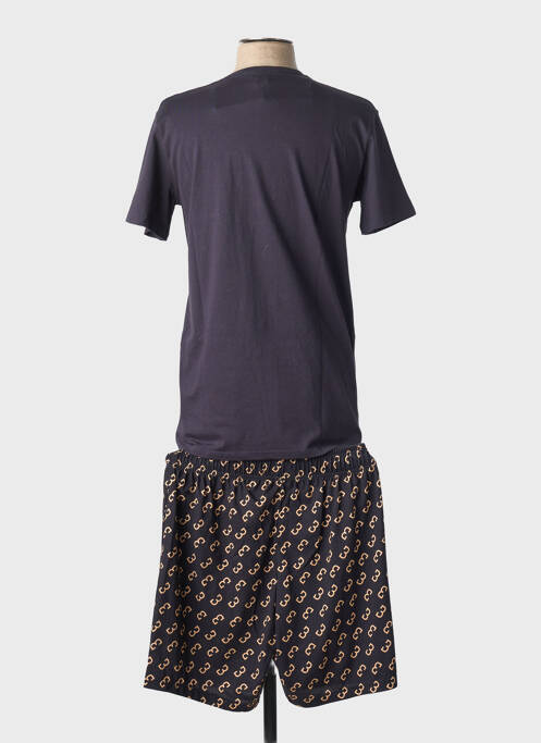 Pyjama col v noir LOUISA BRACQ femme