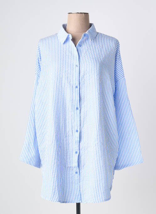 Tunique manches longues col chemisier bleu YSABEL MORA femme