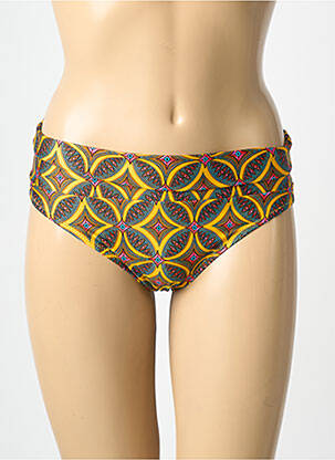 Bas de maillot de bain imprimé fantaisie culotte jaune ANTIGEL femme