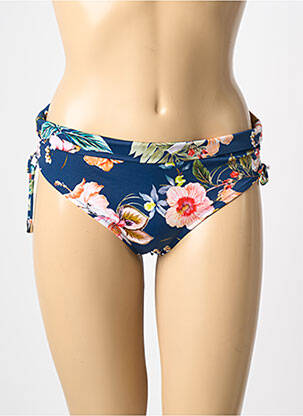 Bas de maillot de bain imprimé fantaisie culotte bleu LIDEA femme
