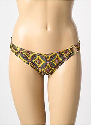 Bas de maillot de bain imprimé fantaisie culotte jaune ANTIGEL femme
