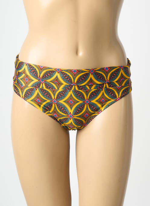 Bas de maillot de bain imprimé fantaisie culotte jaune ANTIGEL femme