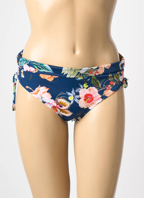 Bas de maillot de bain imprimé fantaisie culotte bleu LIDEA femme