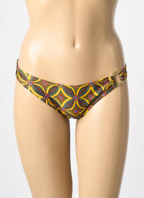 Bas de maillot de bain imprimé fantaisie culotte jaune ANTIGEL femme