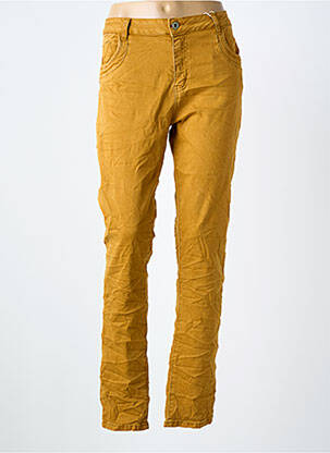 Jeans coupe slim stretch taille normale jaune KAROSTAR femme