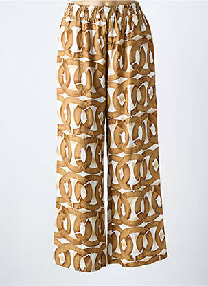 Pantalon large tissage crêpe taille normale marron CHRISTY femme