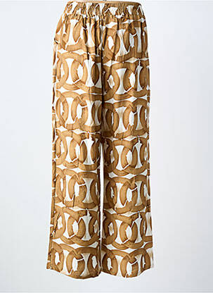 Pantalon large tissage crêpe taille normale marron CHRISTY femme