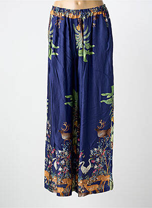 Pantalon large taille à pinces taille normale bleu C'MELODIE femme