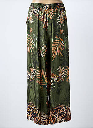 Pantalon large coupe fluide taille normale vert C'MELODIE femme