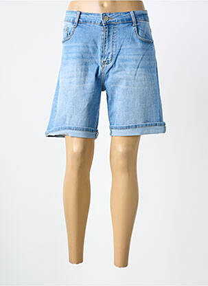 Bermuda coupe droite taille normale bleu G-SMACK femme