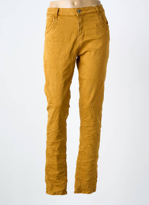 Jeans coupe slim stretch taille normale jaune KAROSTAR femme