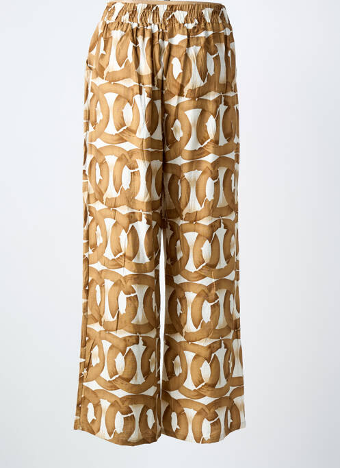 Pantalon large tissage crêpe taille normale marron CHRISTY femme