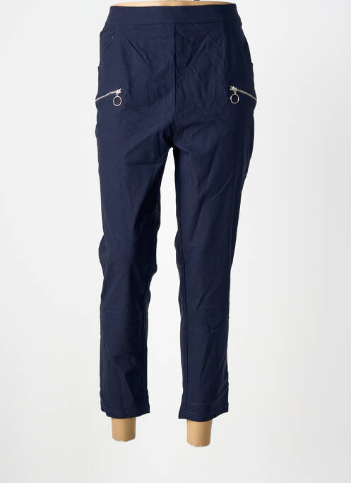 Pantalon 7/8 stretch taille normale bleu POMME ROUGE femme